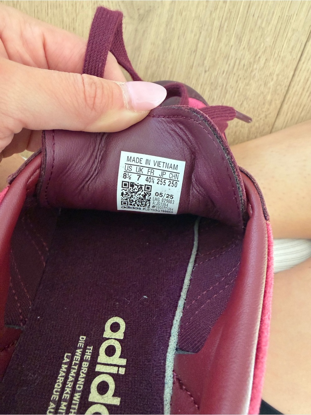 Adidas Burgundy Velvet Sneakers - Picture 3 of 4